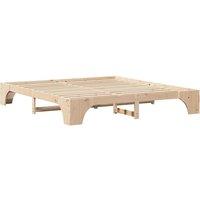 Berkfield Home Bed Frame Natural Solid Pine wood 180 x 200 cm Simple