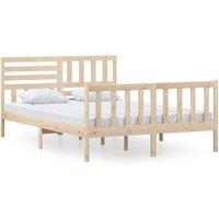 Berkfield Home Bed Frame Solid Wood 140x200 cm in Light Tan