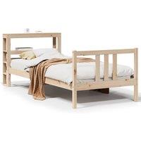Berkfield Home Bed Frame with Headboard without Mattress 75x190 cm Small Single in Natural