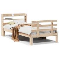 Berkfield Home Bed Frame with Headboard without Mattress 90x190 cm Single in Natural