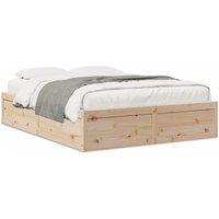 Berkfield Home Bed Frame without Mattress 140x200 cm Solid Wood Pine in Natural