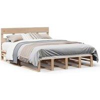 Berkfield Home Bed Frame without Mattress 140x200 cm Solid Wood Pine in Light Brown