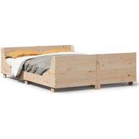 Berkfield Home Bed Frame without Mattress 140x200 cm Solid Wood Pine in Natural