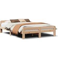 Berkfield Home Bed Frame without Mattress 150x200 cm King Size Solid Wood Pine in Light Oak