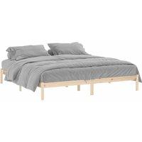 Berkfield Home Bed Frame without Mattress 193x203 cm Solid Wood Pine King in Light Oak