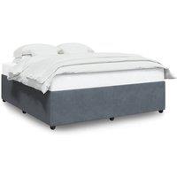 Berkfield Home Bed Frame without Mattress Dark Grey Super King Velvet