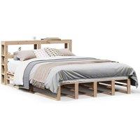 Berkfield Home Bed Frame without Mattress 160x200 cm Solid Wood Pine in Light Oak