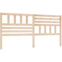 Berkfield Home Bed Headboard 206x4x100 cm Solid Wood Pine in Natural | Size: 206 x 4 x 100 cm