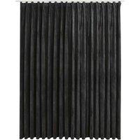 Berkfield Home Blackout Curtain with Hooks Velvet Anthracite 290x245 cm in Dark Grey