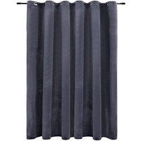 Berkfield Home Blackout Curtain with Metal Rings Velvet Anthracite 290x245 cm in Dark Grey