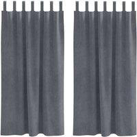 Berkfield Home Blackout Curtains with Hanging Loops 2 pcs Super Light Grey Velvet