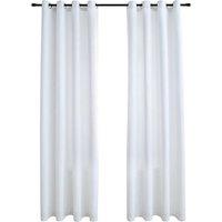 Berkfield Home Blackout Curtains with Metal Rings 2 pcs Off-White 140x175 cm in White