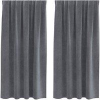 Berkfield Home Blackout Curtains with Top Tape 2 pcs Super Light Grey Velvet