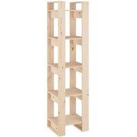 Berkfield Home Book Cabinet/Room Divider 41x35x160 cm Solid Wood Pine in Light Tan | Size: 41 x 35 x 160 cm