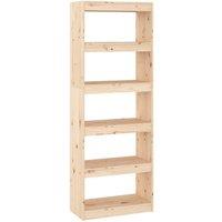 Berkfield Home Book Cabinet/Room Divider 60x30x167.5 cm Solid Wood Pine in Light Brown