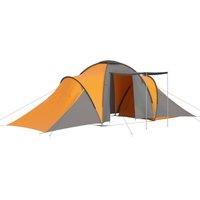 Berkfield Home Camping Tent 6 Persons Grey & Orange