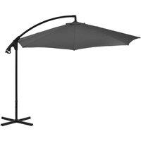 Berkfield Home Cantilever Umbrella with Steel Pole 300 cm Anthracite in Charcoal