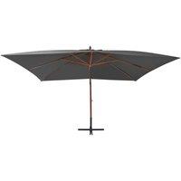 Berkfield Home Cantilever Umbrella with Wooden Pole 400x300 cm Anthracite in Charcoal