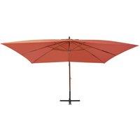 Berkfield Home Cantilever Umbrella with Wooden Pole 400x300 cm Terracotta