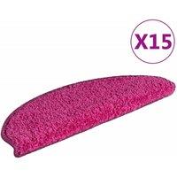 Berkfield Home Carpet Stair Treads 15 pcs Pink 65x21x4 cm | Size: Medium