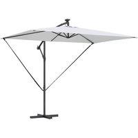 Berkfield Home Cantilever Banana Parasol with Lock Sand 294 x 200 x 254 cm in Light Sand