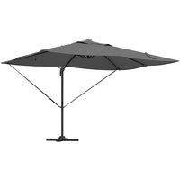 Berkfield Home Cantilever Roma Parasol with LEDs Anthracite 352x251x265 cm Aluminium in Charcoal | Size: 352 x 251 x 265 cm