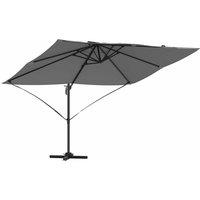 Berkfield Home Cantilever Umbrella Anthracite Polyester, Powder-Coated Steel Large in Dark Grey