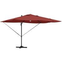 Berkfield Home Cantilever Umbrella Terracotta Polyester Large Collapsible in Burnt Orange