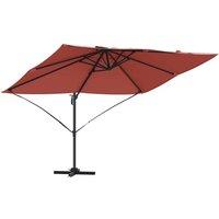 Berkfield Home Cantilever Umbrella Terracotta Polyester, Steel Large in Burnt Orange