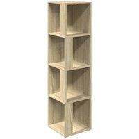 Berkfield Home Corner Cabinet Sonoma Oak 33x33x132 cm Engineered Wood in Light Tan | Size: 33 x 33 x 132 cm