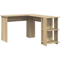 Berkfield Home Corner Desk with Storage Sonoma Oak 140x113, 5x75cm in Light Brown | Size: 5x75 cm
