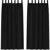 Berkfield Home Curtains with Curtains 2 pcs Black 245 x 140 cm Polyester