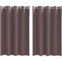 Berkfield Home Curtains with Curtains 2 pcs Dark brown 175 x 140 cm Polyester