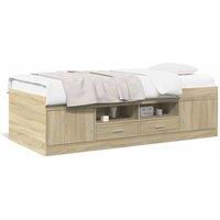 Berkfield Home Daybed with Drawers without Mattress Sonoma Oak 90x200 cm in Light Oak