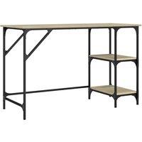 Berkfield Home Desk Sonoma Oak 120x50x75 cm Metal & Engineered Wood in Light Tan | Size: 120 x 50 x 75 cm