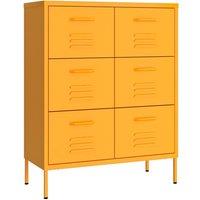 Berkfield Home Drawer Cabinet Mustard Yellow 80x35x101.5 cm Steel