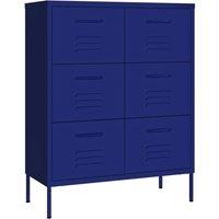 Berkfield Home Drawer Cabinet Navy Blue 80x35x101.5 cm Steel