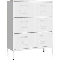 Berkfield Home Drawer Cabinet White 80x35x101.5 cm Steel