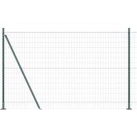 Berkfield Home Euro Fence with 7 Flanged Posts 1.4x10 m Galvanised Steel in Green