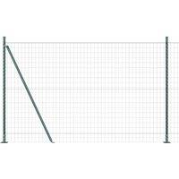 Berkfield Home Euro Fence with 7 Flanged Posts 1.5x10 m Galvanised Steel in Green