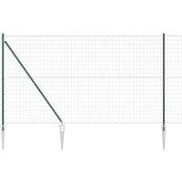 Berkfield Home Euro Fence with 7 Spike Posts 1.6x10 m Galvanised Steel Green in Dark Green
