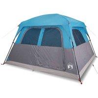 Berkfield Home Family Tent Cabin 6-Person Blue Waterproof