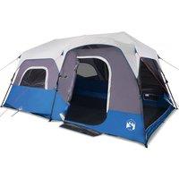 Berkfield Home Family Tent with LED 9-Person Light Blue Quick Release