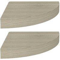 Berkfield Home Floating Corner Shelves 2 pcs Oak 25x25x3.8 cm MDF in Light Tan