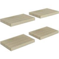 Berkfield Home Floating Wall Shelves 4 pcs Oak 40x23x3.8 cm MDF in Light Tan