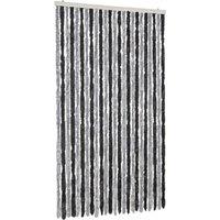 Berkfield Home Fly Curtain Grey & Black 100x230 cm Chenille