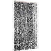 Berkfield Home Fly Curtain Grey & Black & White 100x200 cm Chenille