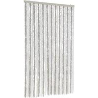 Berkfield Home Fly Curtain Light Grey & White 100x220 cm Chenille