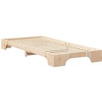Berkfield Home Floor Bed Frame with Storage Brown 90 x 220 cm Solid pine wood in Natural