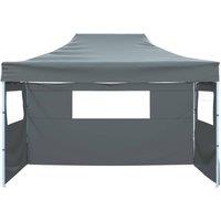 Berkfield Home Foldable Tent with 3 Walls 3x4.5 m Anthracite in Charcoal